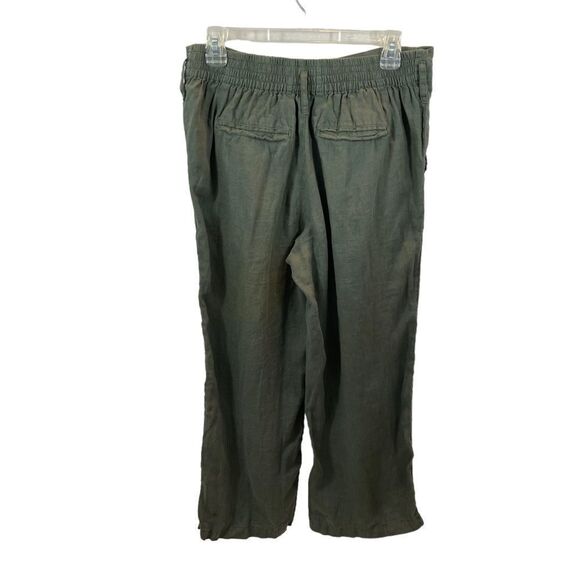Ladies Nicole Miller Green 100% Linen Wide Leg Pants Size Small - Picture 4 of 12
